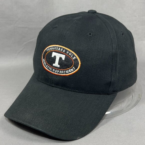 Vtg Tennessee Volunteers Athletic Strapback Hat Cap Twins Enterprise Black Mens - Picture 1 of 15